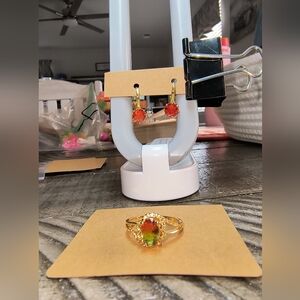 Gold Plated Ring And Earring Bundle